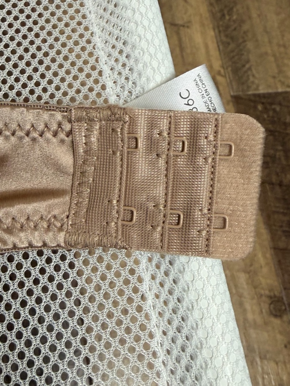Nicole Miller New York Beige Satin Demi Bra 36C Rhinestone Sparkle Straps Tan NM - Picture 10 of 16